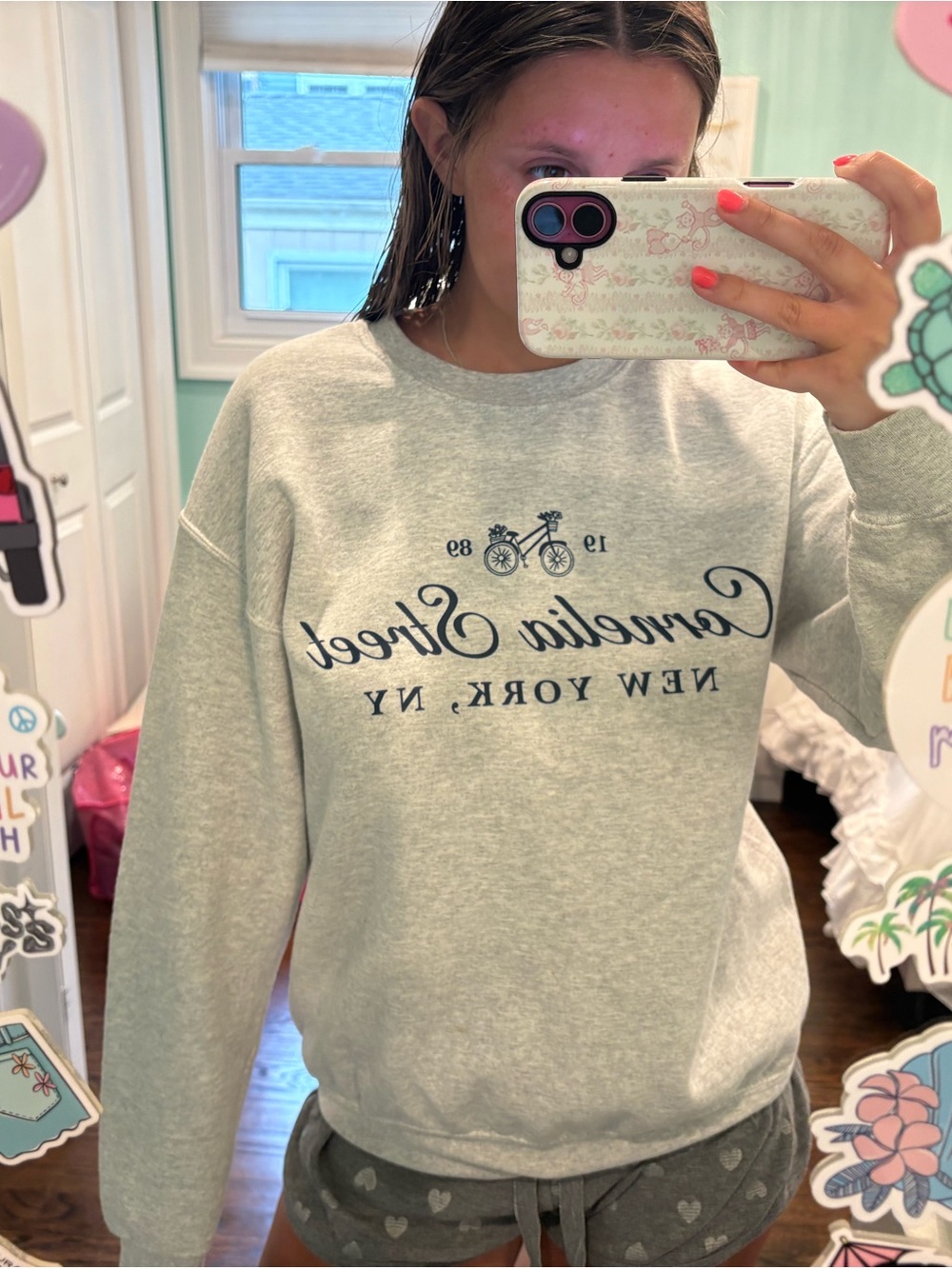 Taylor Swift inspired Cornelia Street New York Gray Crewneck Sweatshirt - Picture 5 of 6